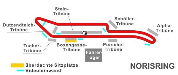 03.07.2022 DTM Norisring, Samstagskarte Behindert ab 50% Stein-Tribüne